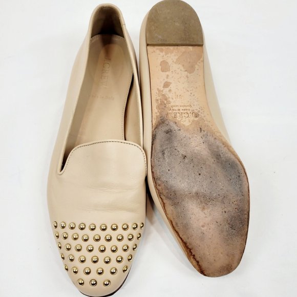 J. Crew Beige Darby Studded Cap Toe Loafers - Picture 7 of 7